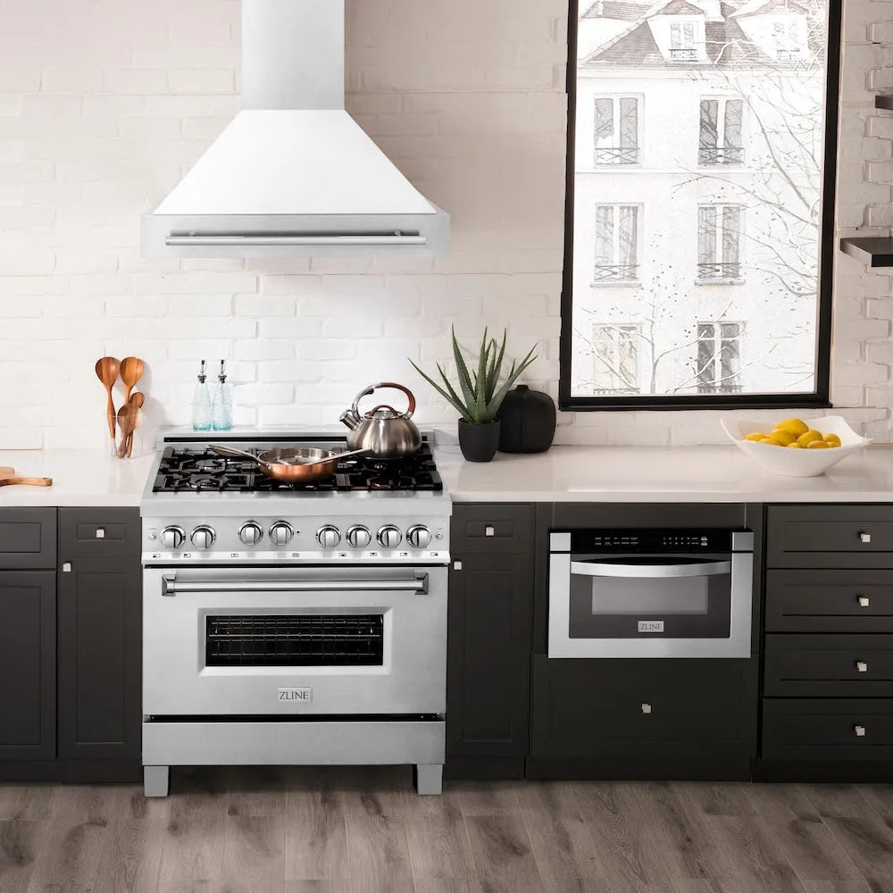 ZLINE 36-inch range hood in satin stainless steel 8654SNX-WM-36, view 2