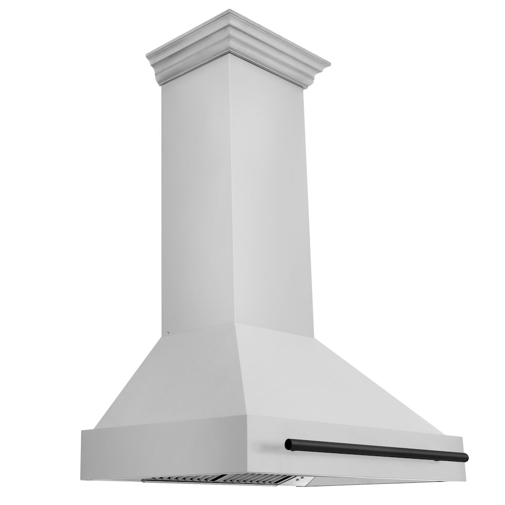 ZLINE Autograph Edition 36-inch range hood in stainless steel and matte black accents 8654STZ-36-MB
