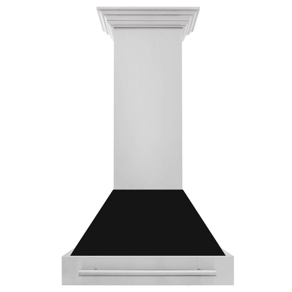 ZLINE 30-inch range hood in black matte 8654STX-BLM-30, front view