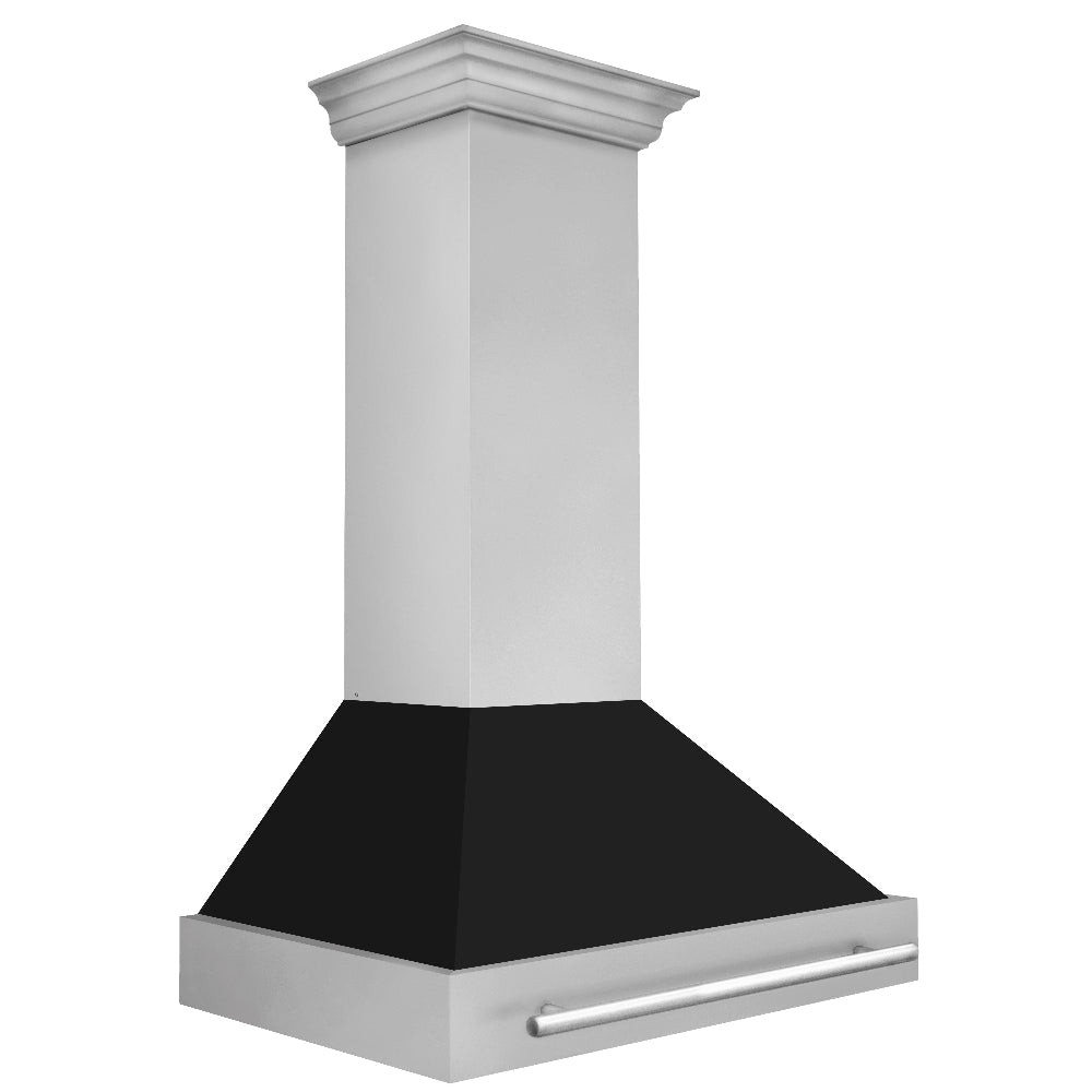 ZLINE 36-inch range hood in black matte 8654STX-BLM-36, side view