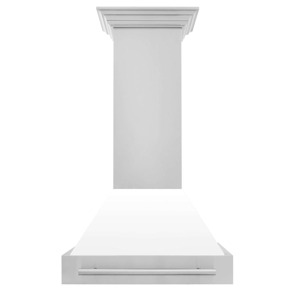 ZLINE 30-inch range hood in white matte 8654STX-WM-30, front view