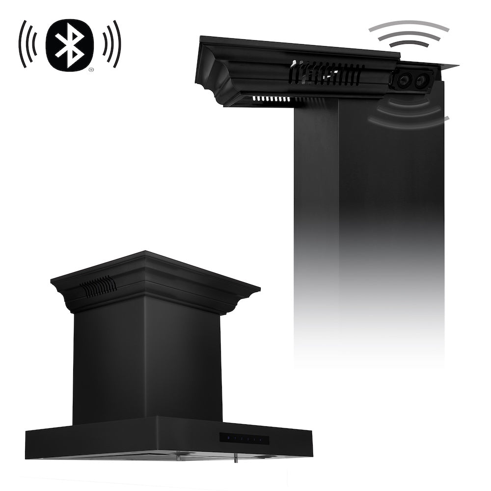 ZLINE CrownSound 24-inch range hood in black stainless steel BSKENCRN-BT-24