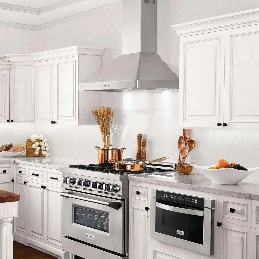ZLINE Convertible Vent 36-inch range hood in stainless steel KF2-36, view 2