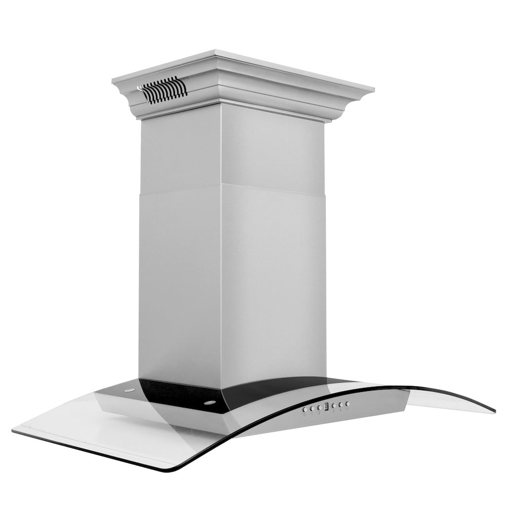 ZLINE CrownSound 36-inch range hood in stainless steel KZCRN-BT-36, side view