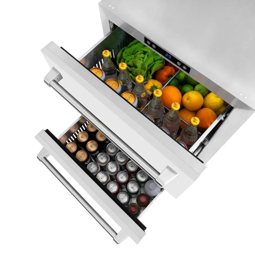 ZLINE Touchstone 24-inch refrigerator in white matte RDSO-WM-24, detail