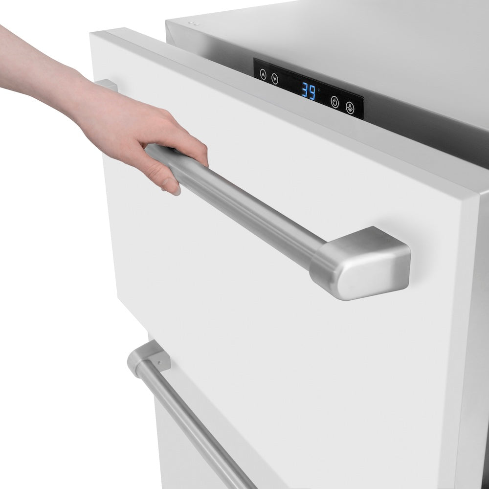 ZLINE Touchstone 24-inch refrigerator in white matte RDSO-WM-24, detail
