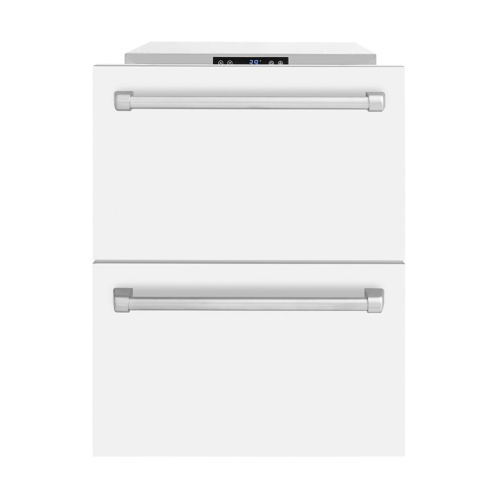 ZLINE Touchstone 24-inch refrigerator in white matte RDSO-WM-24, front view