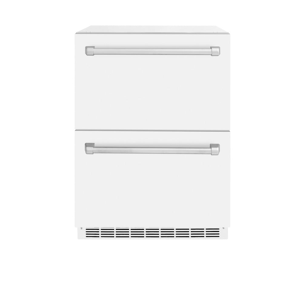 ZLINE Touchstone 24-inch refrigerator in white matte RDSO-WM-24, front view