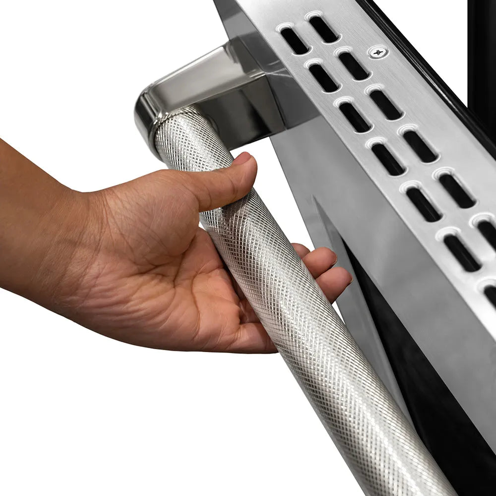 ZLINE Autograph Edition Paramount 36-inch range in stainless steel and polished nickel accents SINRZ-36-KPN, detail