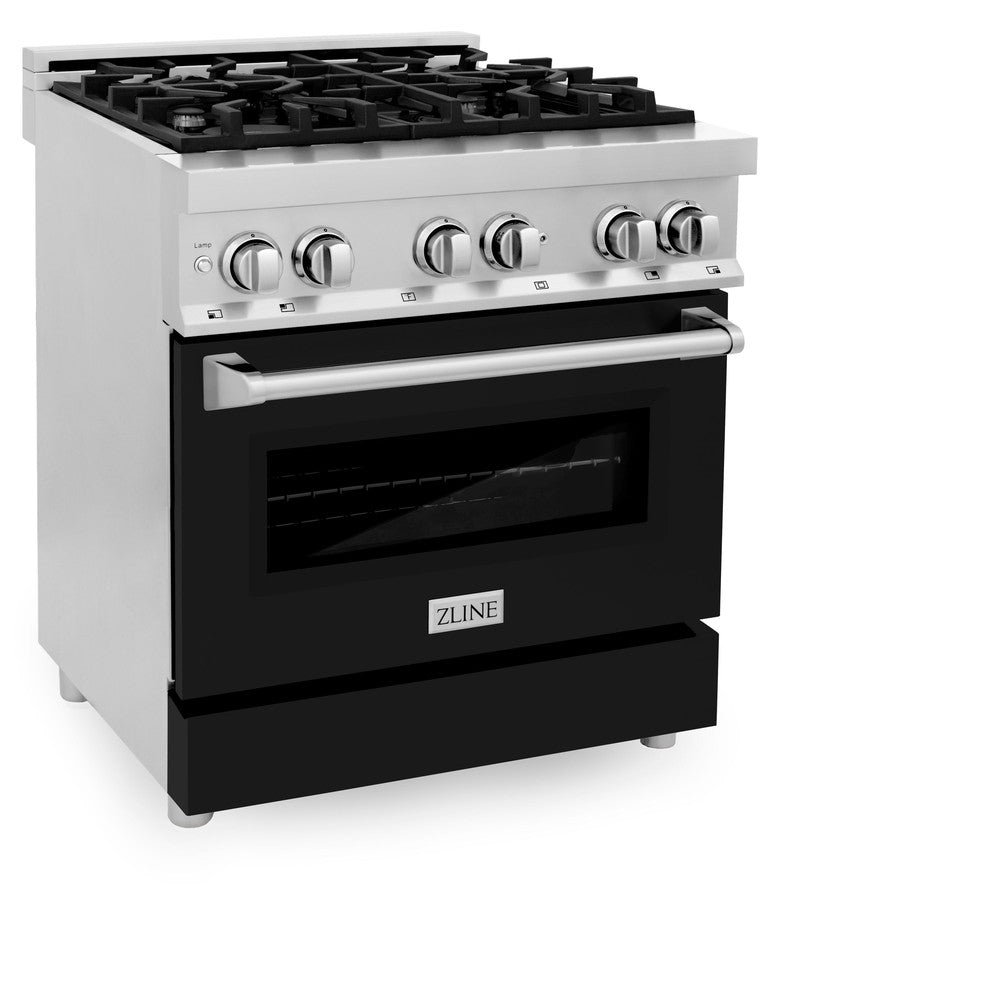 ZLINE Legacy 30-inch range in stainless steel with black matte door RA-BLM-30, view 6