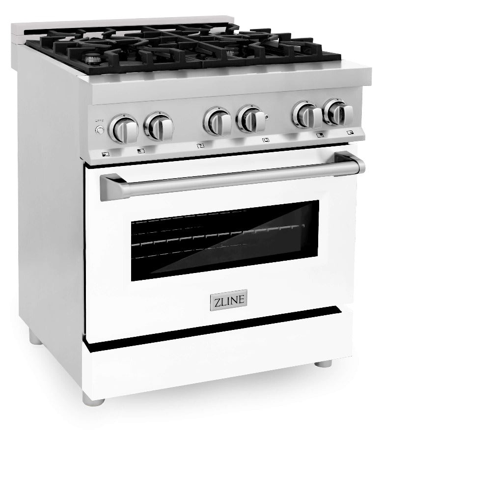 ZLINE Legacy 30-inch range in stainless steel with white matte door RA-WM-30, view 6