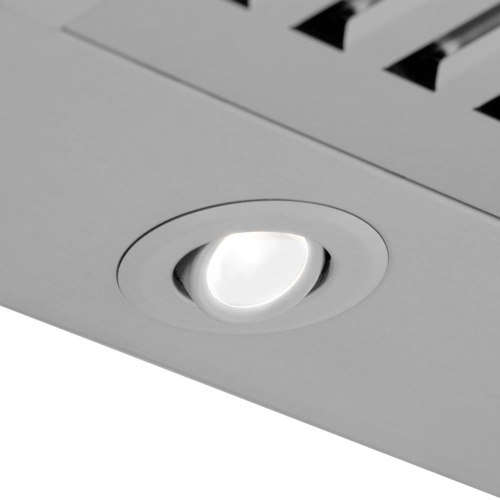 ZLINE KB-48 wall mount range hood LED light detail