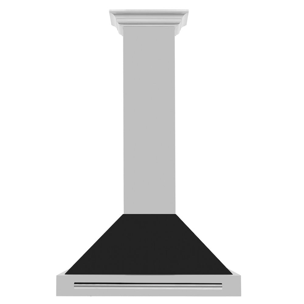 ZLINE 30-inch range hood in black matte KB4STX-BLM-30, front view