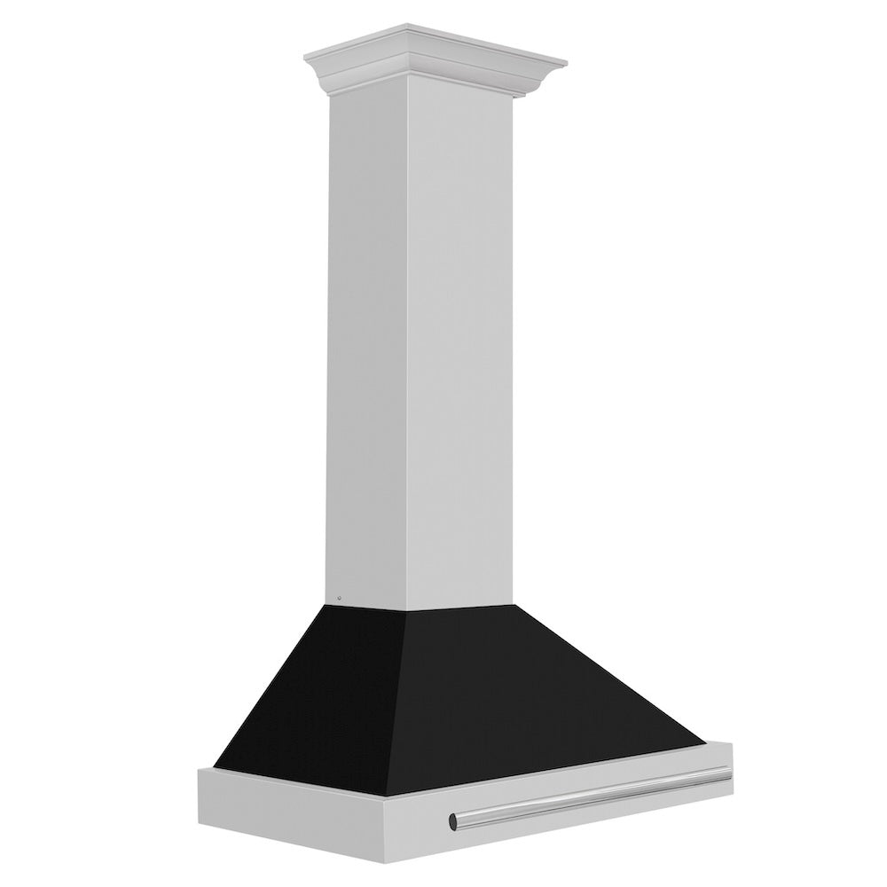 ZLINE 30-inch range hood in black matte KB4STX-BLM-30, side view