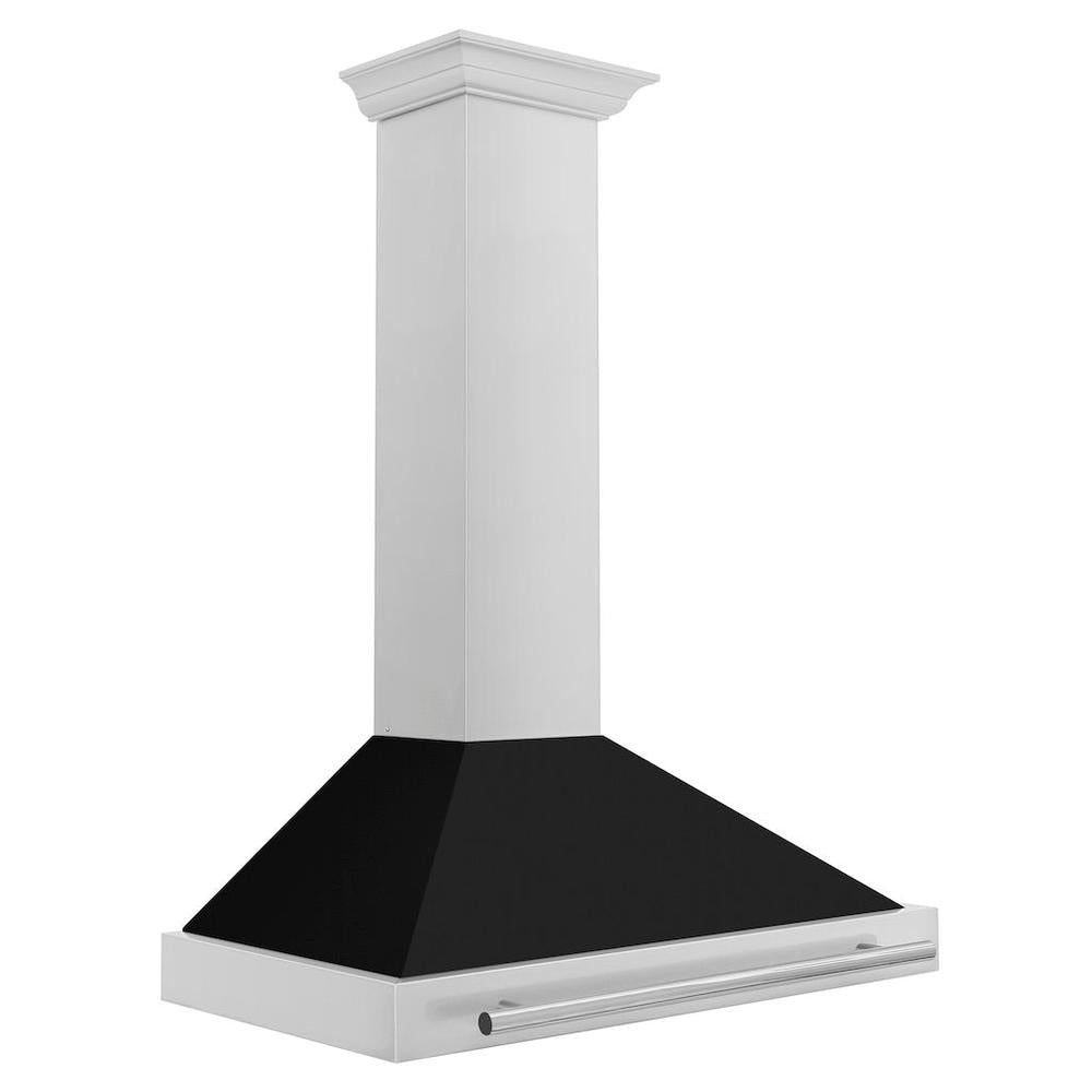 ZLINE 36-inch range hood in black matte KB4STX-BLM-36, side view