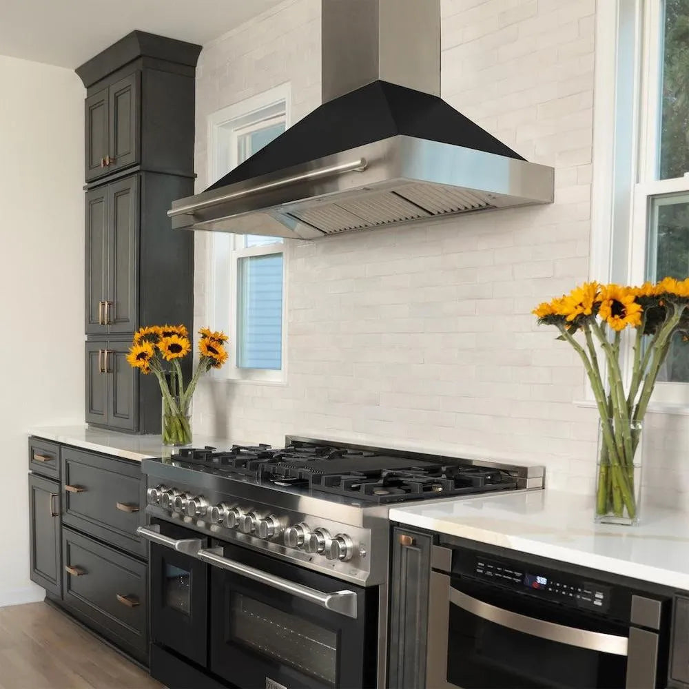 ZLINE 48-inch range hood in black matte KB4STX-BLM-48, view 2