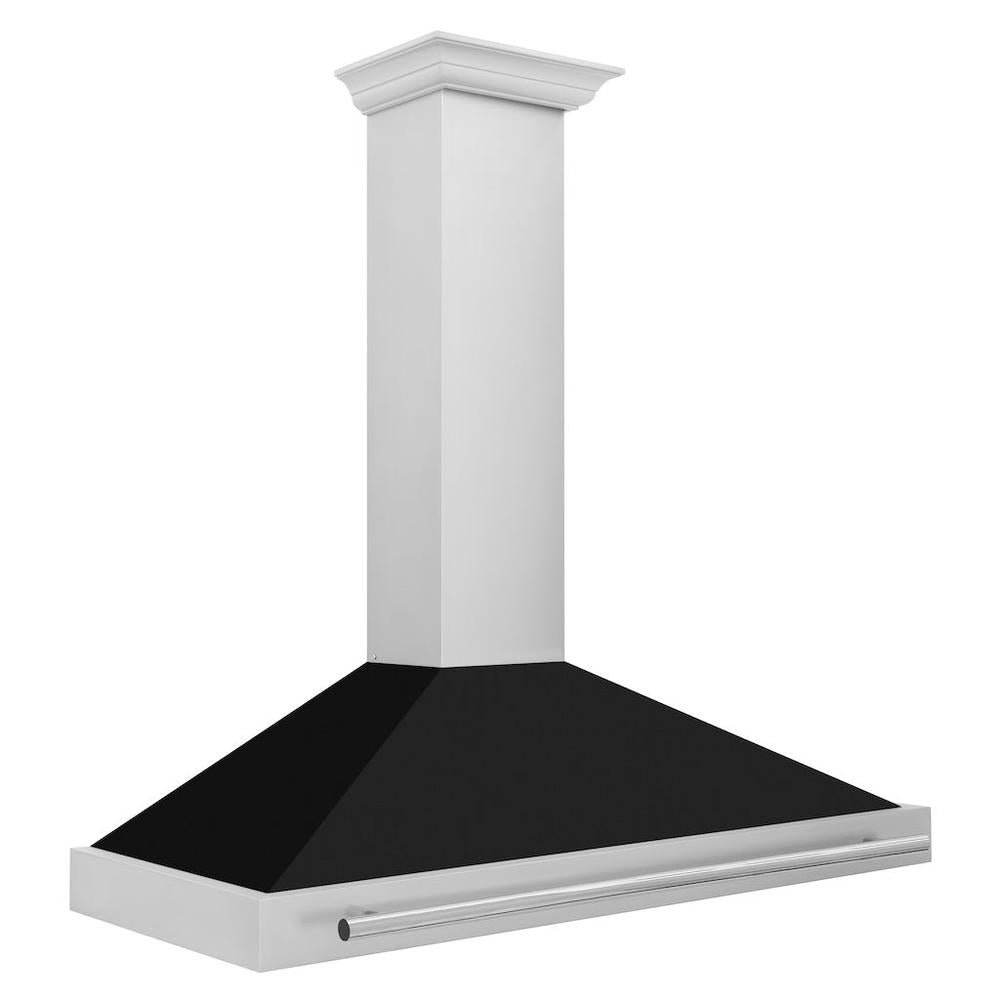 ZLINE 48-inch range hood in black matte KB4STX-BLM-48, side view