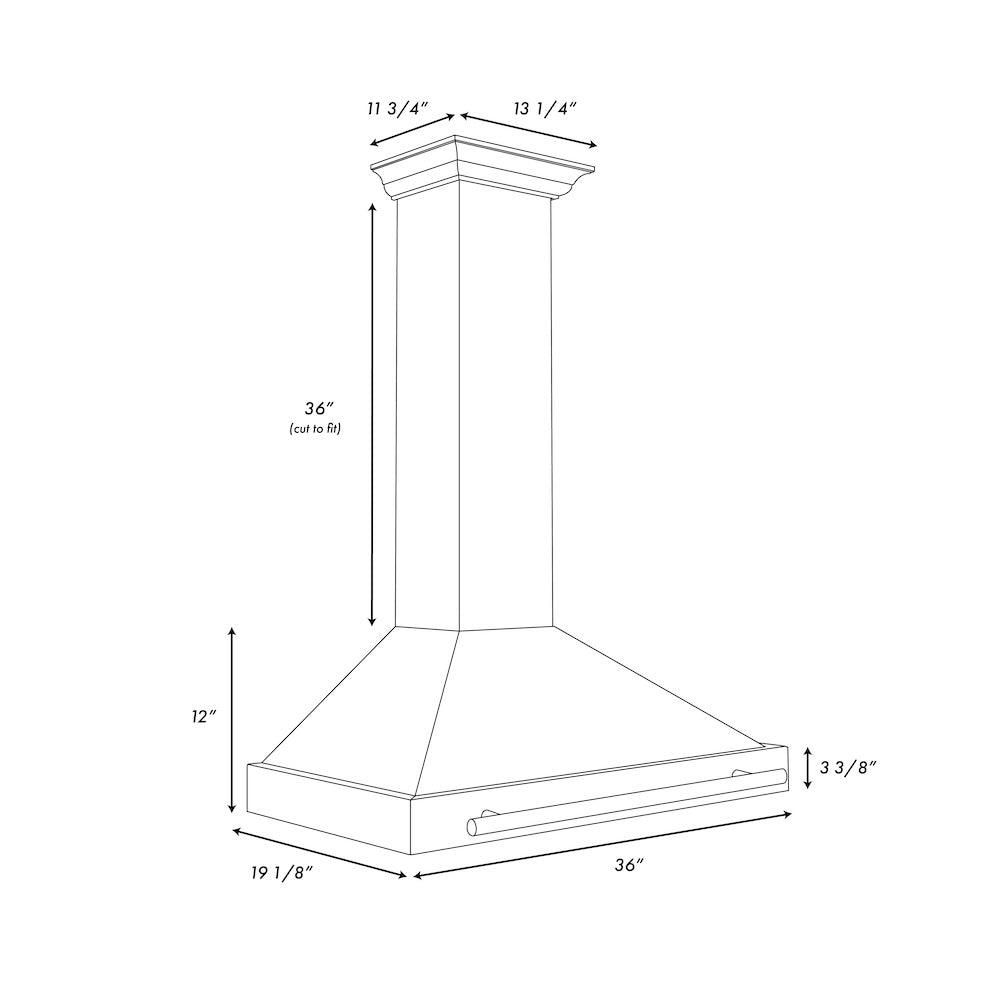 ZLINE 36-inch range hood in black stainless steel BSKB4X-36, view 5
