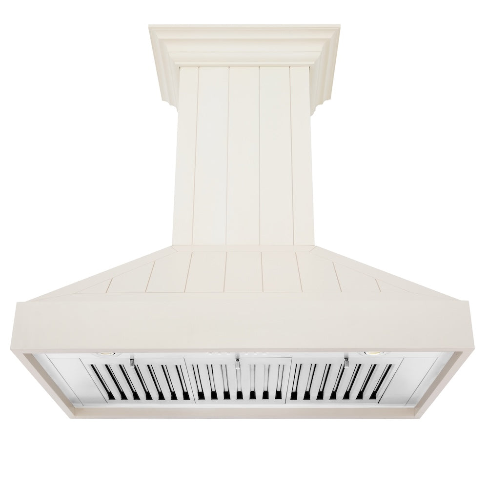 ZLINE Wooden 30-inch range hood in cottage white KPTT-30, front view