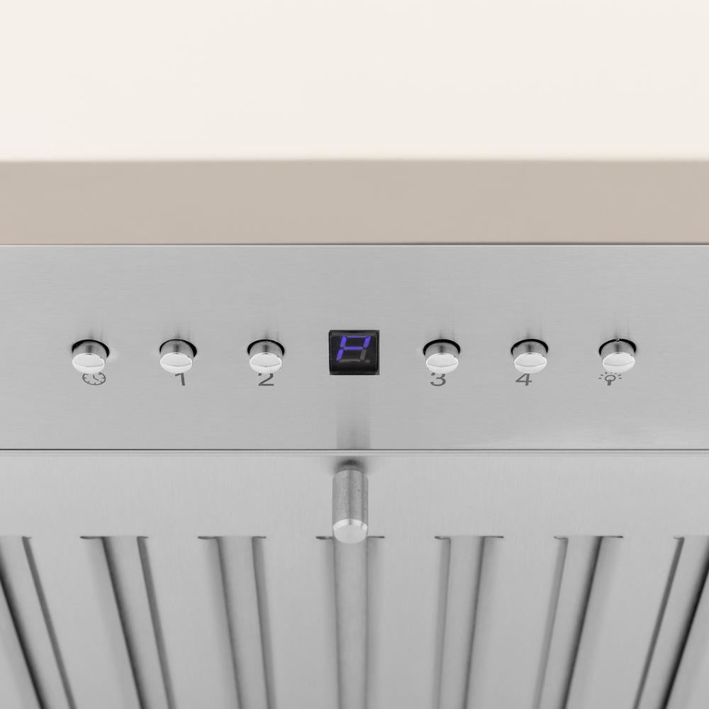 ZLINE Wooden 36-inch range hood in cottage white KPTT-36, detail