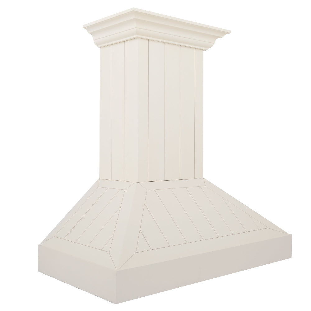 ZLINE Wooden 36-inch range hood in cottage white KPTT-36, front view
