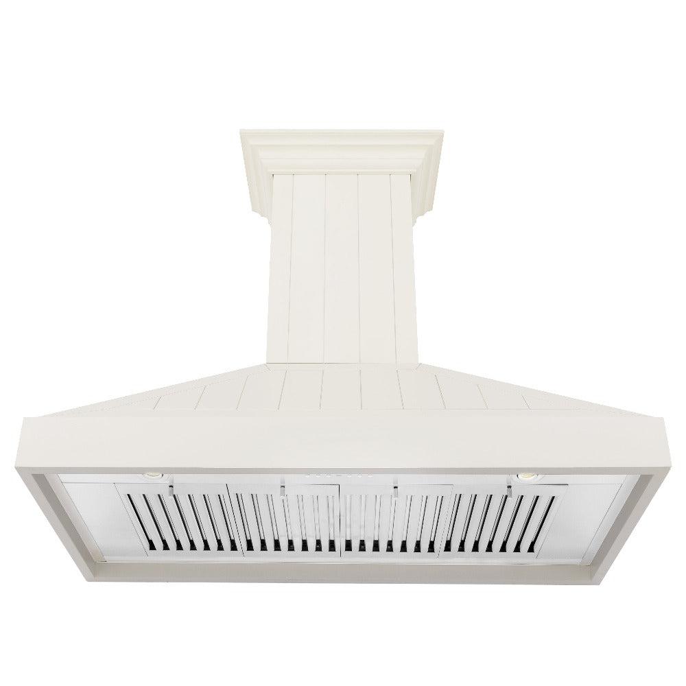 ZLINE Wooden 48-inch range hood in cottage white KPTT-48, front view