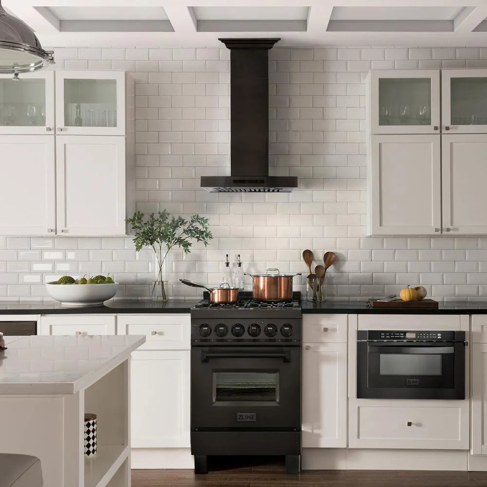 ZLINE Convertible Vent 24-inch range hood in black stainless steel BSKENCRN-24, view 2