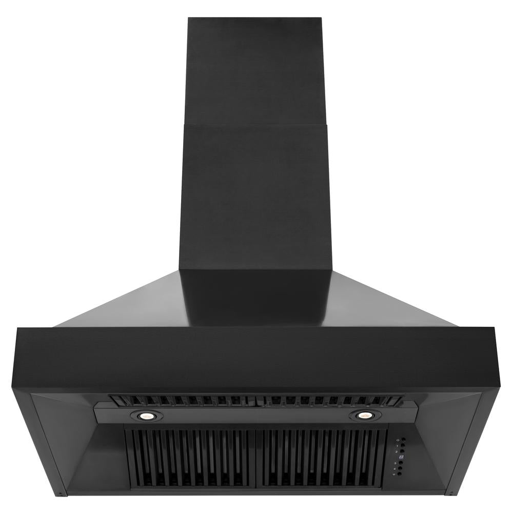 ZLINE 36-inch range hood in black stainless steel BS655N-36, front view