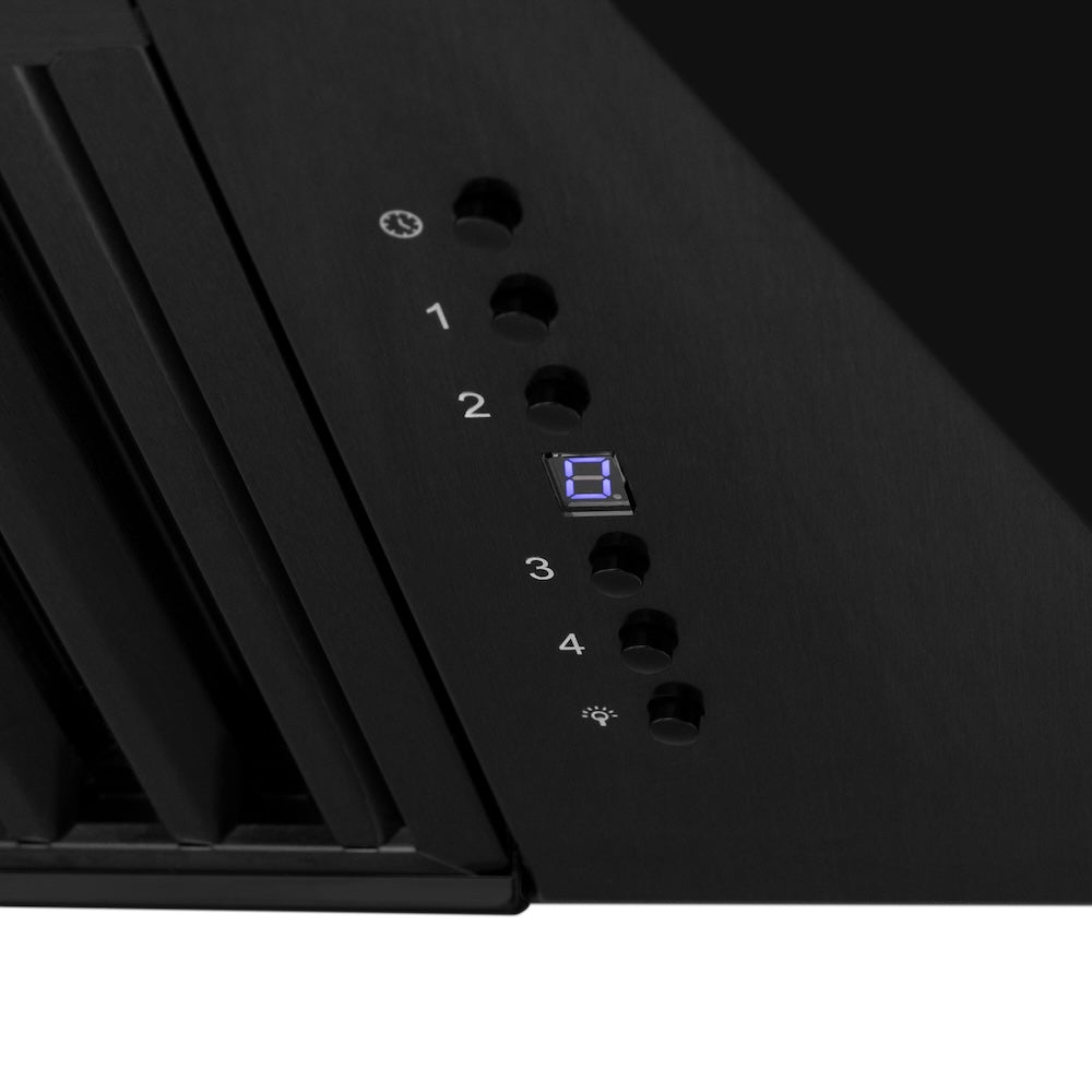 ZLINE Autograph Edition 30-inch range hood in black stainless steel and champagne bronze accents BS655Z-30-CB, view 6