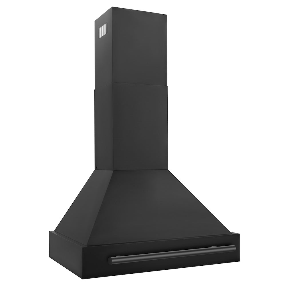 ZLINE 30-inch range hood in black stainless steel BS655-30-BS, side view