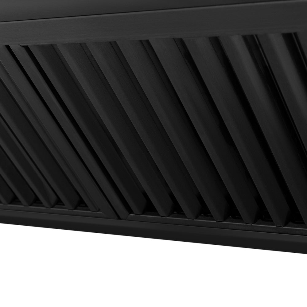 ZLINE Autograph Edition 36-inch range hood in black stainless steel and champagne bronze accents BS655Z-36-CB, detail
