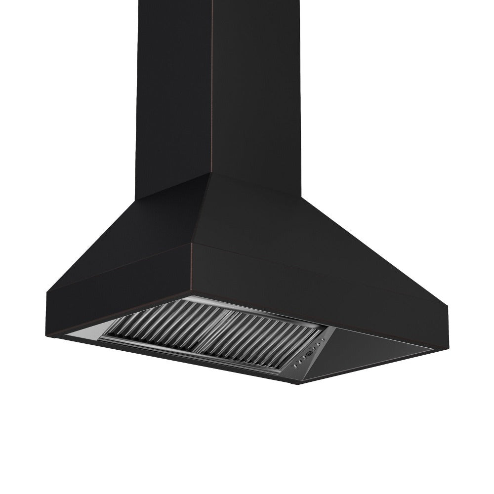 ZLINE Designer 30-inch range hood in oil-rubbed bronze 8667B-30, side view