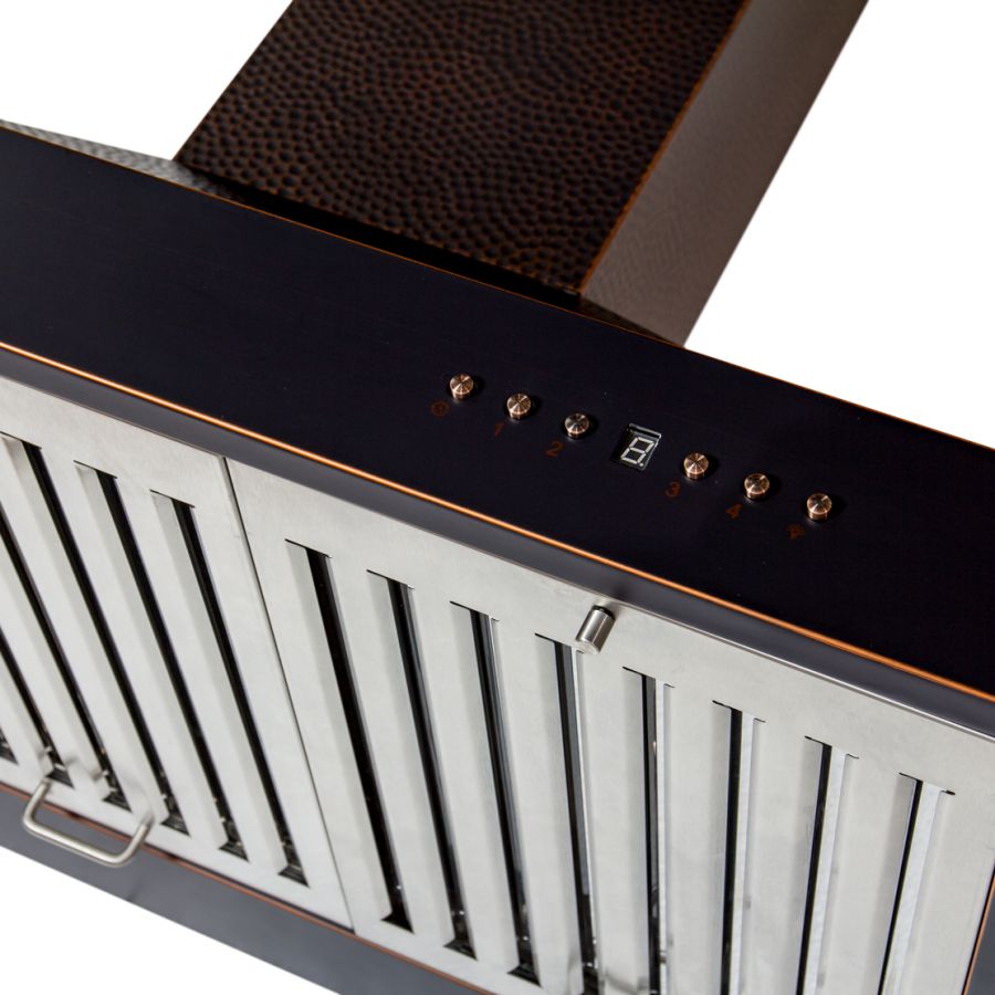 ZLINE Designer 30-inch range hood in hand-hammered copper KB2-HBXXX-30, detail