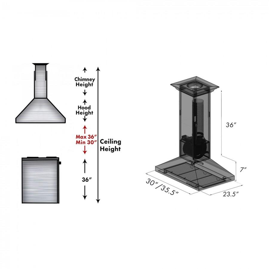 ZLINE Designer 36-inch range hood in hand-hammered copper 8GL2HI-36, view 7