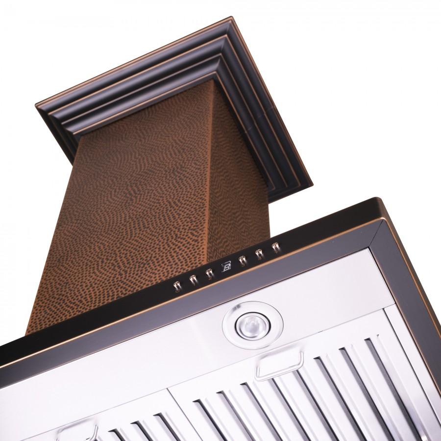 ZLINE Designer 36-inch range hood in hand-hammered copper 8GL2HI-36, view 3