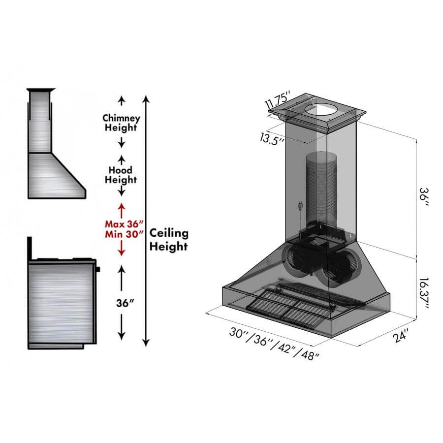 ZLINE Designer 30-inch range hood in oil-rubbed bronze 655-HBXXX-30, view 7