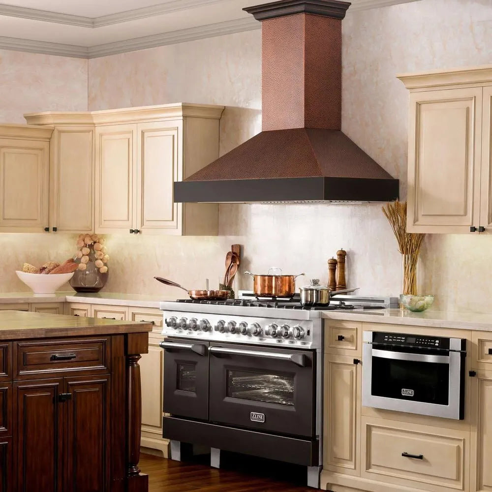 ZLINE Designer 48-inch range hood in hand-hammered copper 655-HBXXX-48, view 7