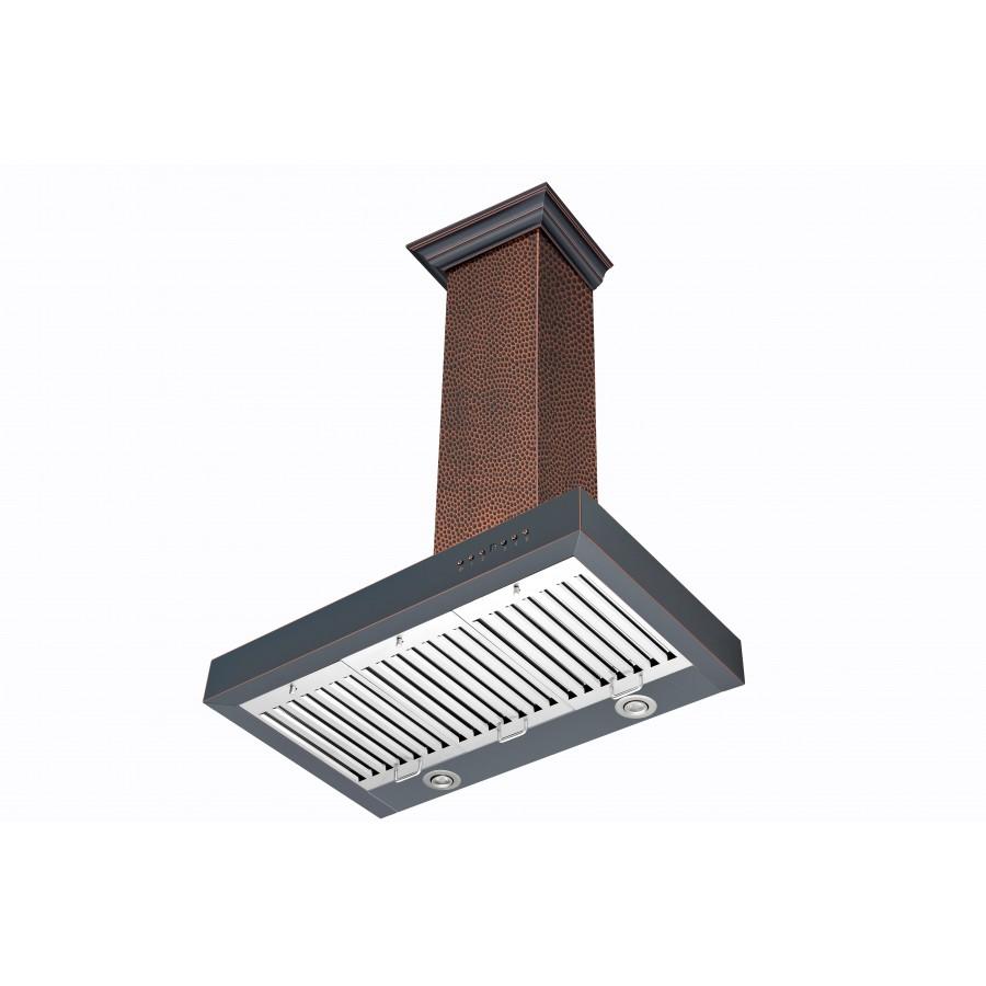 ZLINE Designer 36-inch range hood in hand-hammered copper KB2-HBXXX-36, view 2