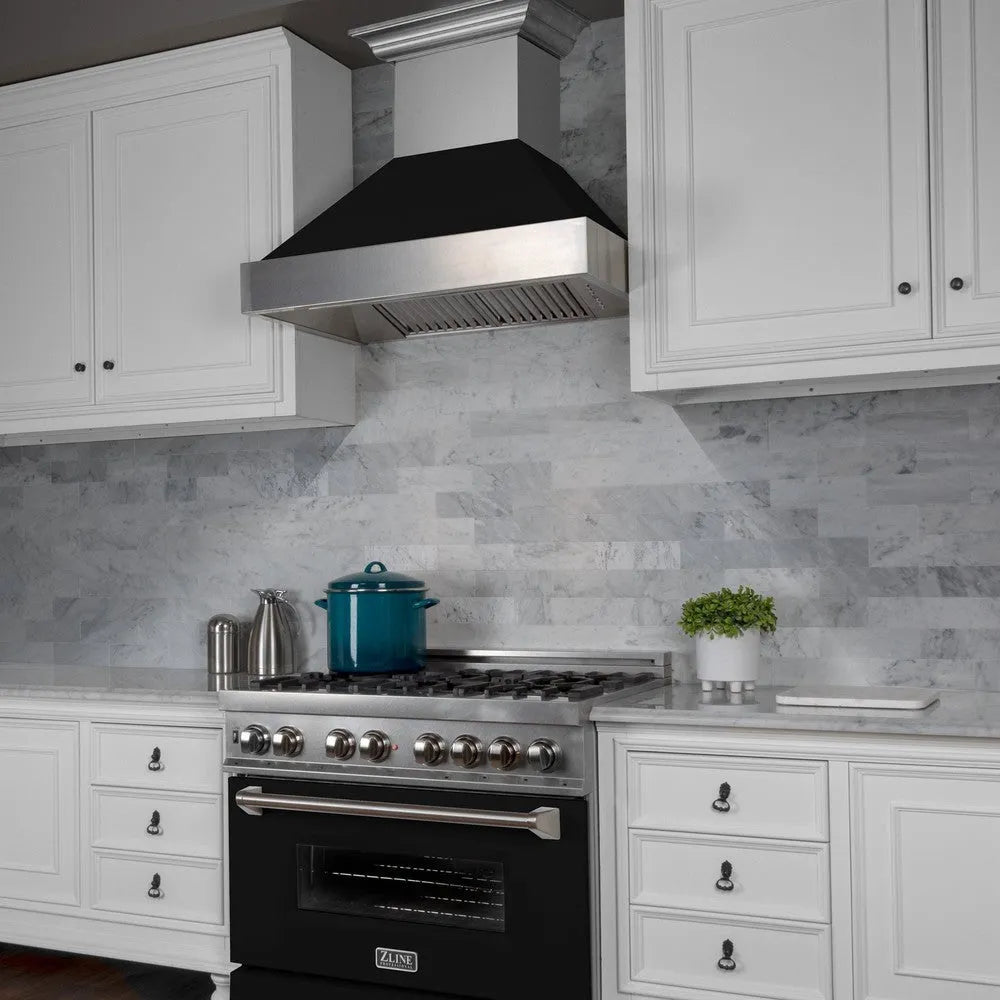 ZLINE 30-inch range hood in satin stainless steel 8654BLM-30, view 2