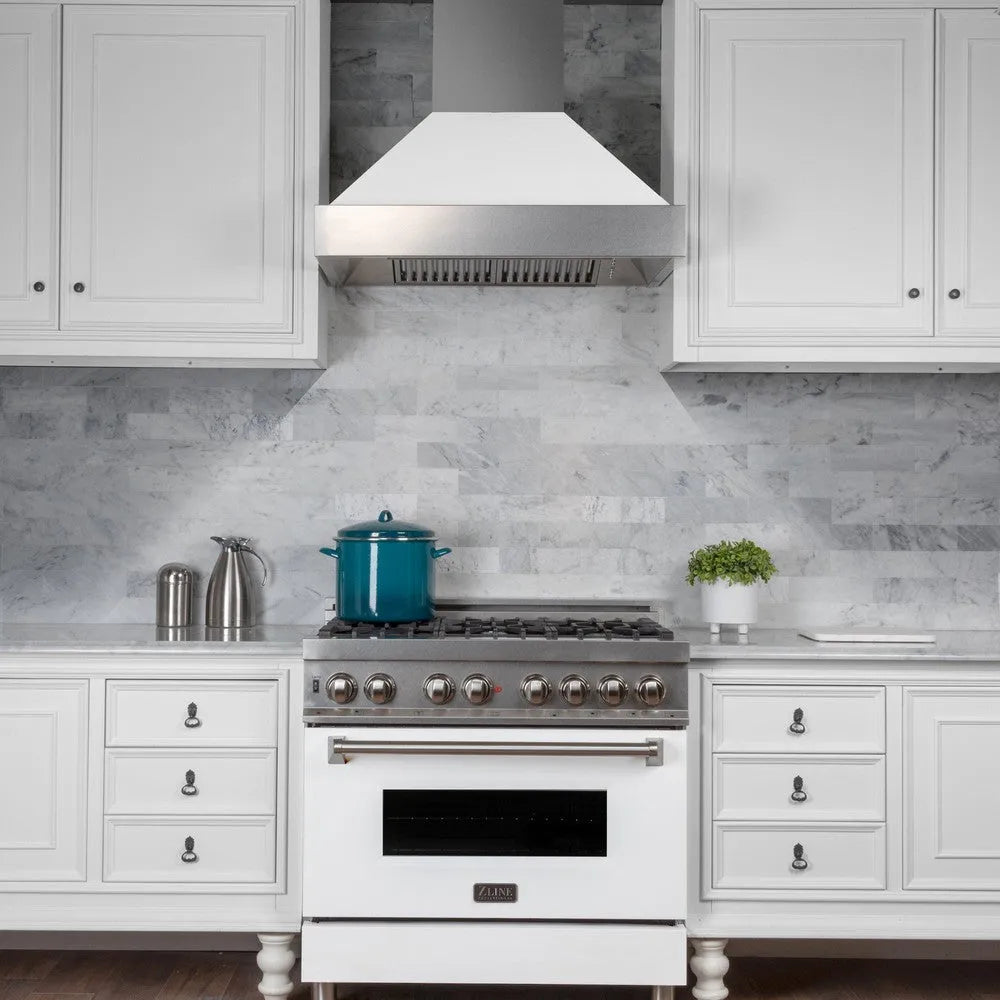 ZLINE 36-inch range hood in satin stainless steel 8654WM-36, view 2