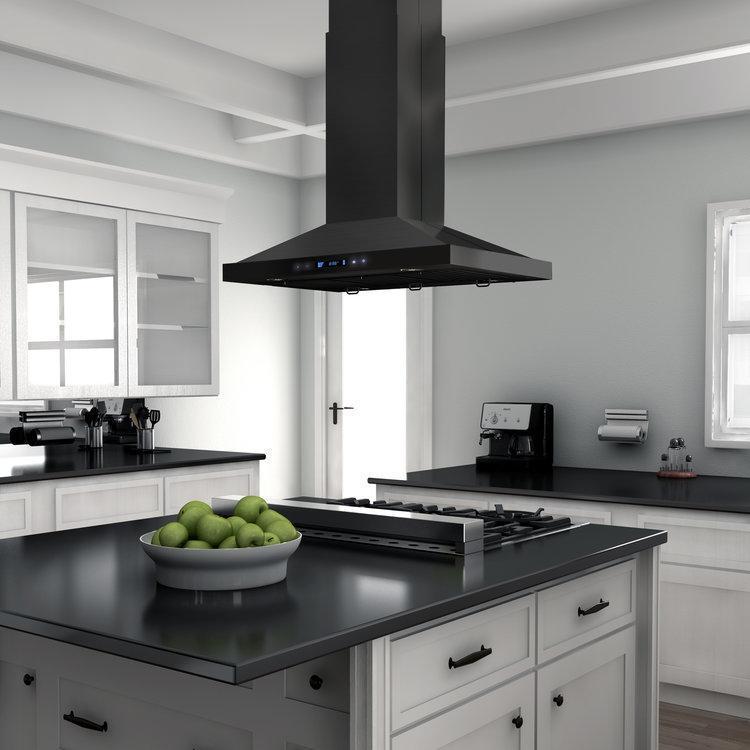 ZLINE Convertible Vent 48-inch range hood in black stainless steel BSGL2IN-48, view 7