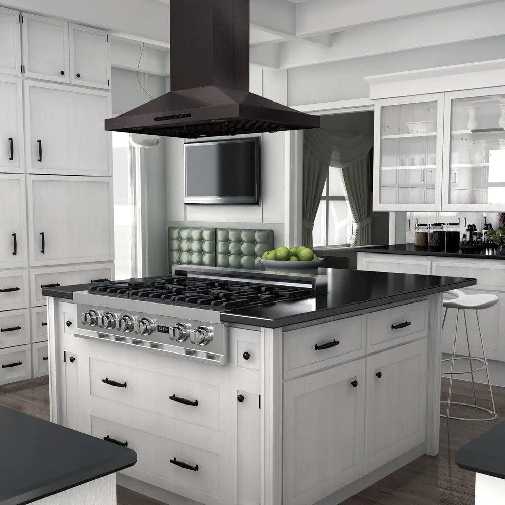ZLINE Convertible Vent 42-inch range hood in black stainless steel BSGL2IN-42, view 2