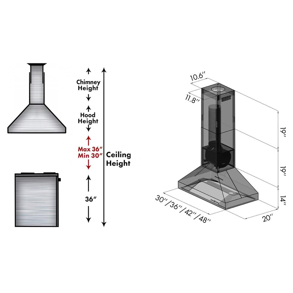 ZLINE 30-inch range hood in stainless steel 597I-30, view 7