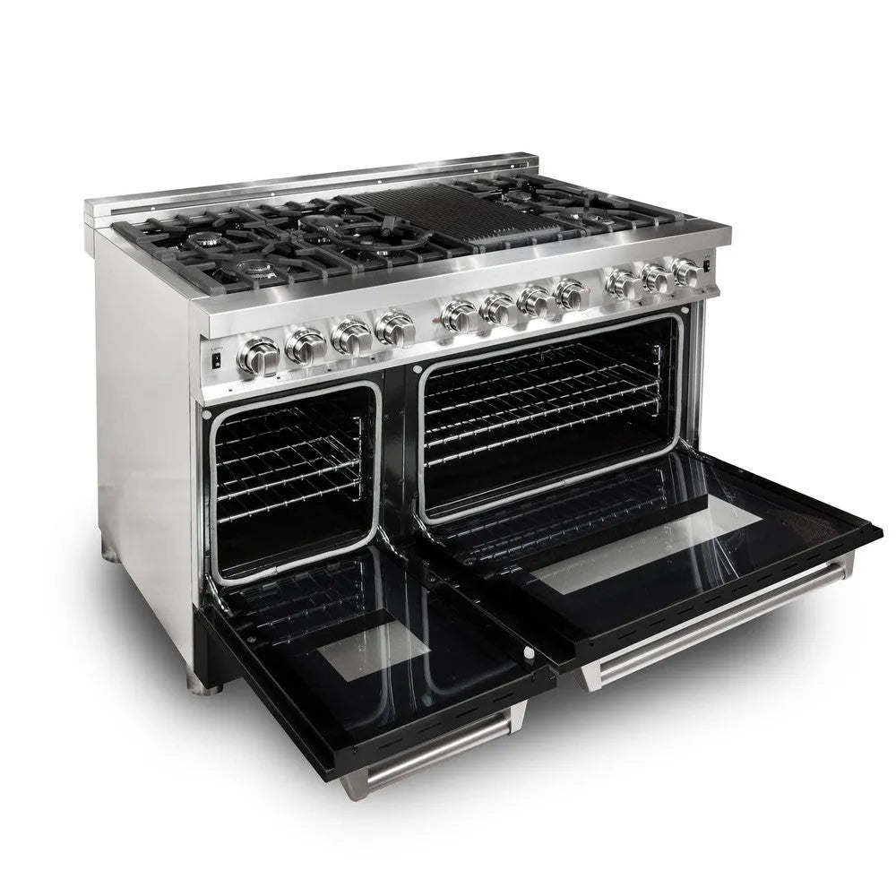 ZLINE Legacy 48-inch range in stainless steel with black matte door RA-BLM-48, view 5
