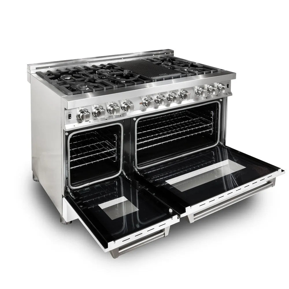 ZLINE Legacy 48-inch range in stainless steel with white matte door RA-WM-48, view 4