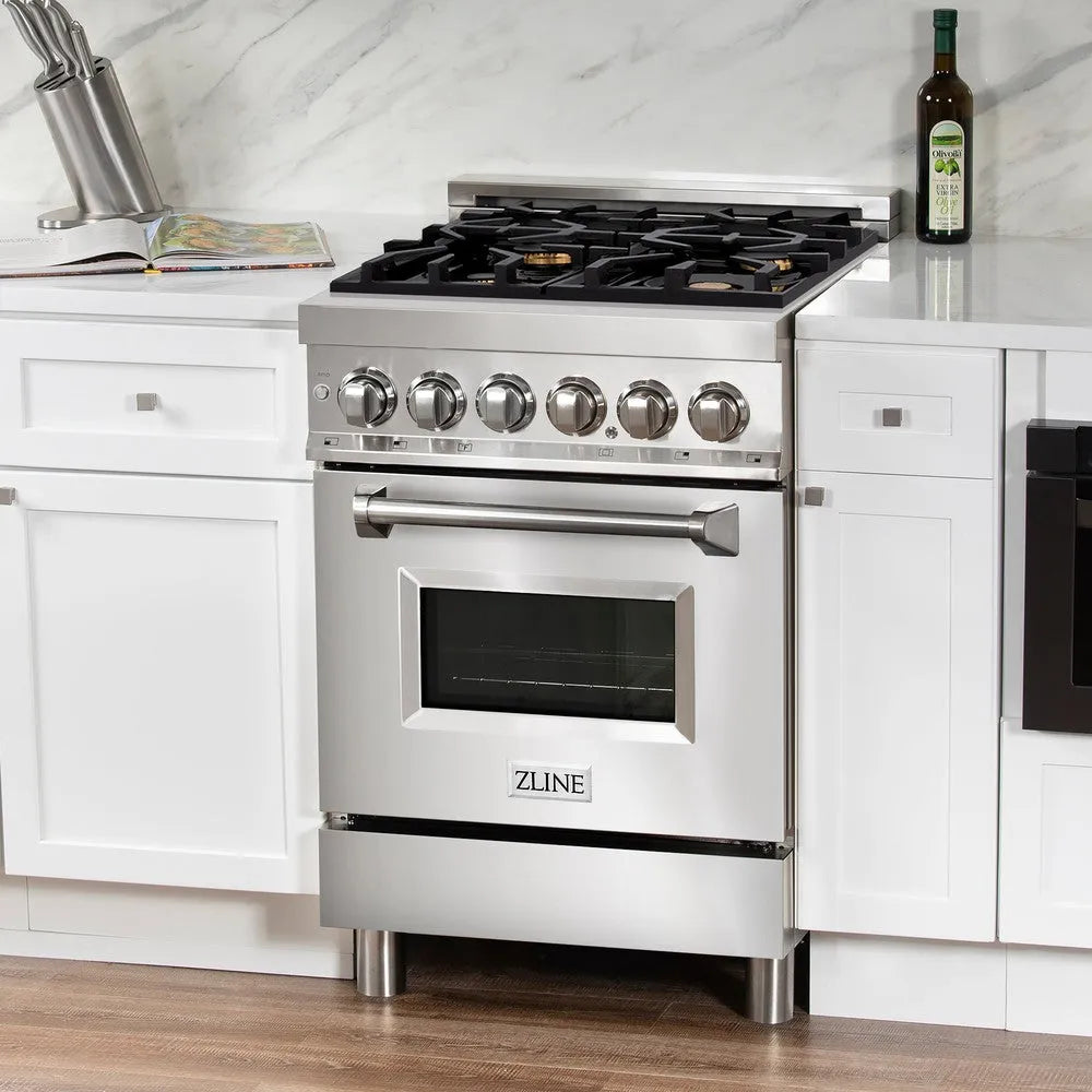 ZLINE Legacy 24-inch range in stainless steel RA-BR-24, side view
