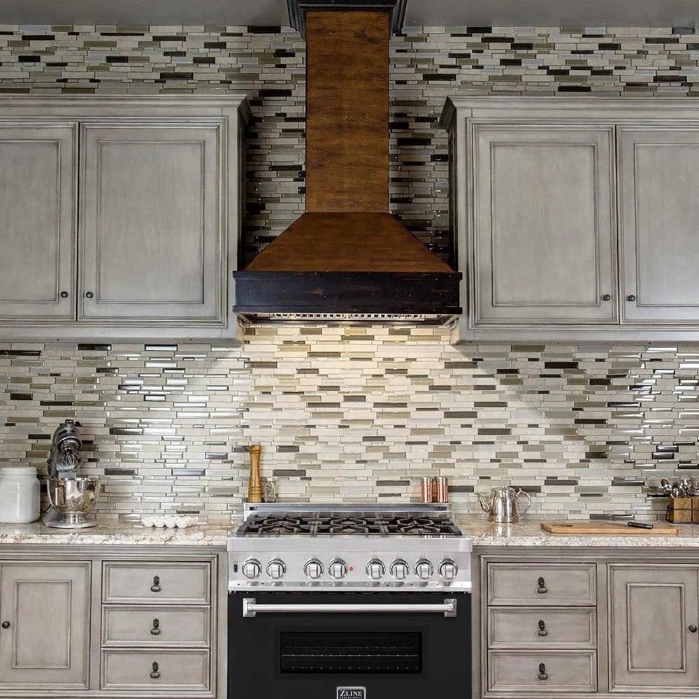 ZLINE Legacy 36-inch range in stainless steel with black matte door RA-BLM-36, view 5