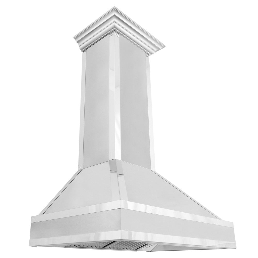 ZLINE Designer 30-inch range hood in satin stainless steel and mirror accents 655MR-30, view 3