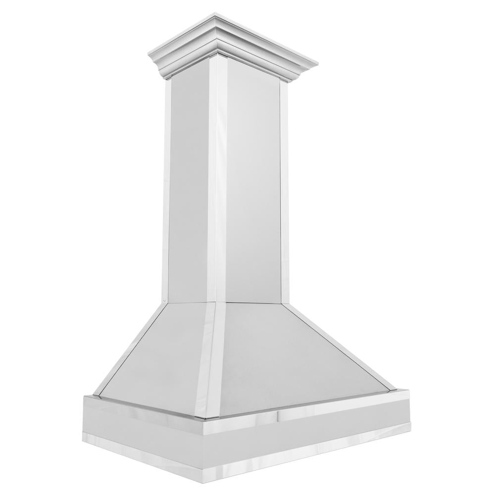 ZLINE Designer 30-inch range hood in satin stainless steel and mirror accents 655MR-30