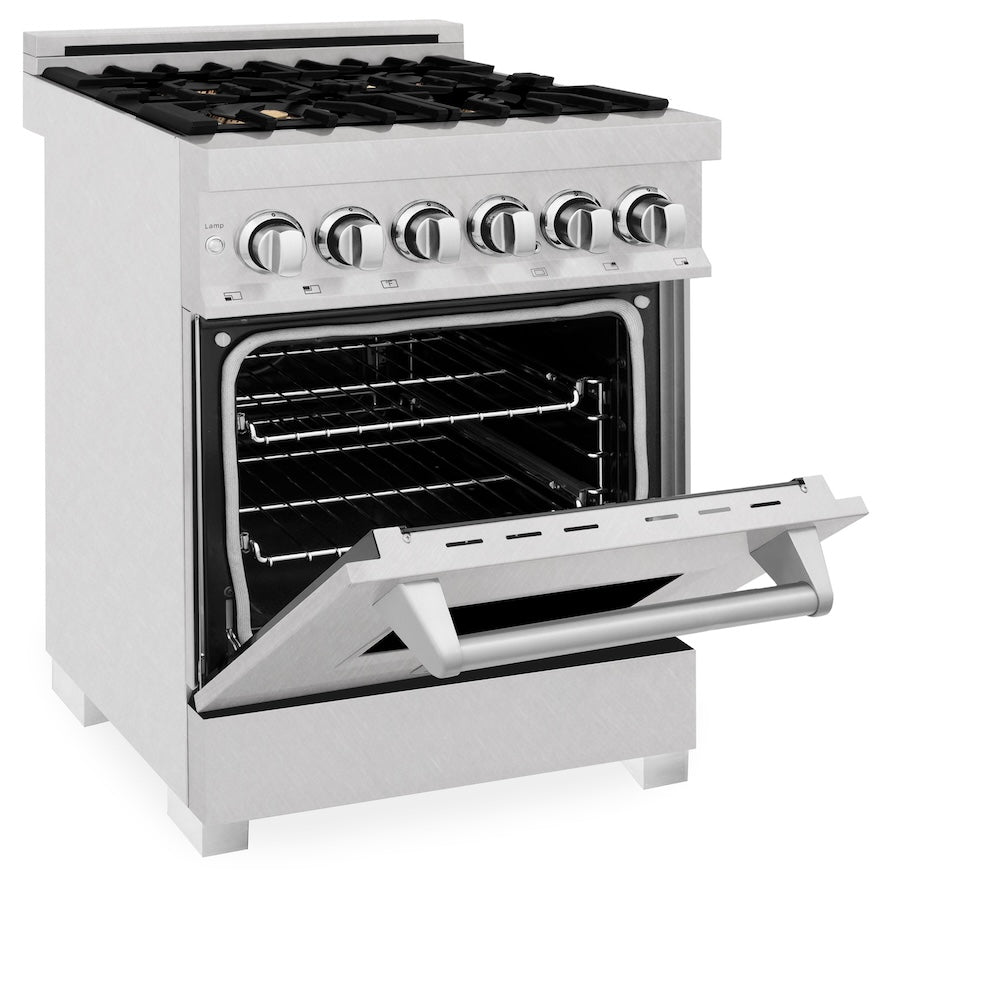 ZLINE Legacy 24-inch range in satin stainless steel RAS-SN-BR-24, door open